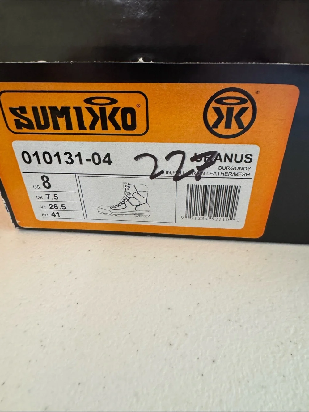 Sumikko Uranus Burgandy Leather 8in Boot, Size 8 Men’s. Brand New in Box